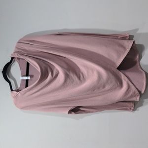 Athleta Purana Wrap Hooded Sweatshirt XS Mauve Ribbed Cozy Yoga Pink Oversized